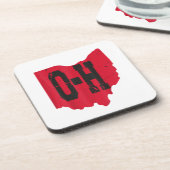 I Liebe My Ohio Zuhause Script Ohio Buckeye Staat Getränkeuntersetzer (Linke Seite)