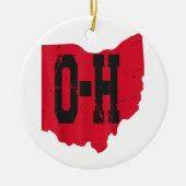 I Liebe My Ohio Zuhause Script Ohio Buckeye Staat Keramik Ornament (Vorne)