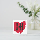 I Liebe My Ohio Zuhause Script Ohio Buckeye Staat Quadratische Visitenkarte (Stehend Vorderseite)