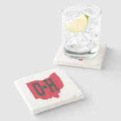 I Liebe My Ohio Zuhause Script Ohio Buckeye Staat Steinuntersetzer (Seitenansicht)