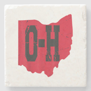 I Liebe My Ohio Zuhause Script Ohio Buckeye Staat Steinuntersetzer