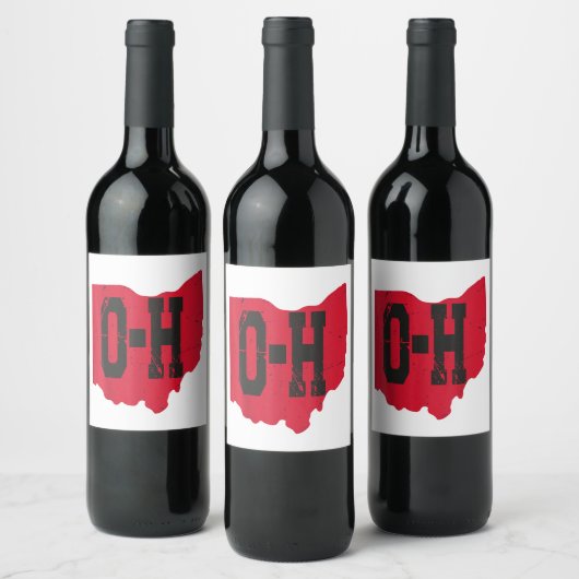 I Liebe My Ohio Zuhause Script Ohio Buckeye Staat Weinetikett (Flaschen)
