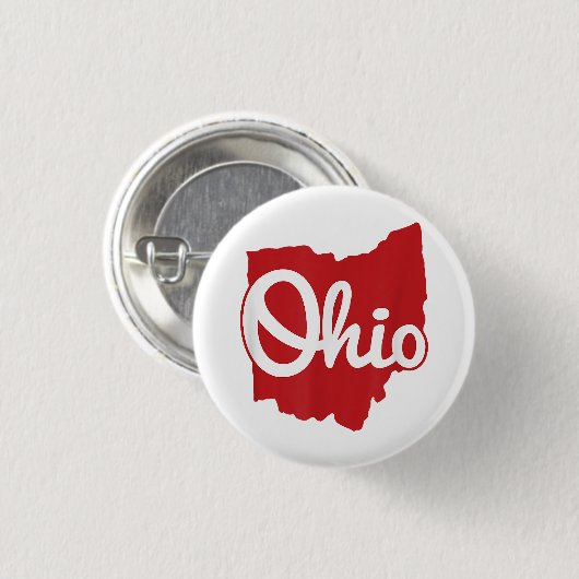 I Liebe My Ohio Zuhause Script Ohio Button (Vorne & Hinten)