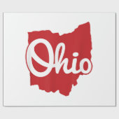 I Liebe My Ohio Zuhause Script Ohio Geschenkpapier (Flach)
