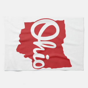 I Liebe My Ohio Zuhause Script Ohio Geschirrtuch
