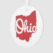 I Liebe My Ohio Zuhause Script Ohio Ornament (Vorderseite)
