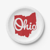 I Liebe My Ohio Zuhause Script Ohio Pappteller (Vorderseite)