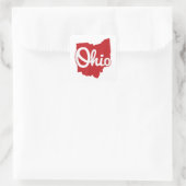 I Liebe My Ohio Zuhause Script Ohio Quadratischer Aufkleber (Tasche)