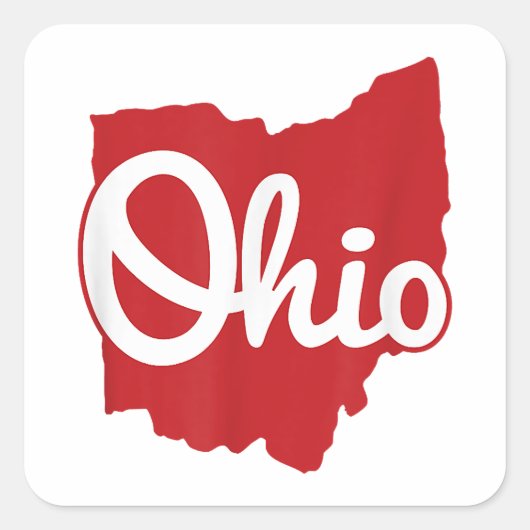 I Liebe My Ohio Zuhause Script Ohio Quadratischer Aufkleber (Vorderseite)