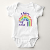 I Liebe My Oma - Niedlicher Regenbogen Baby Strampler (Vorderseite)