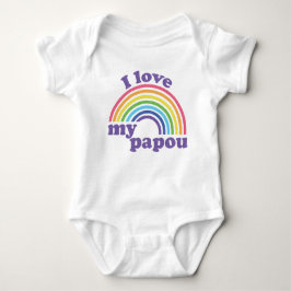 I Liebe My Papou - Niedlicher Regenbogen Baby Strampler
