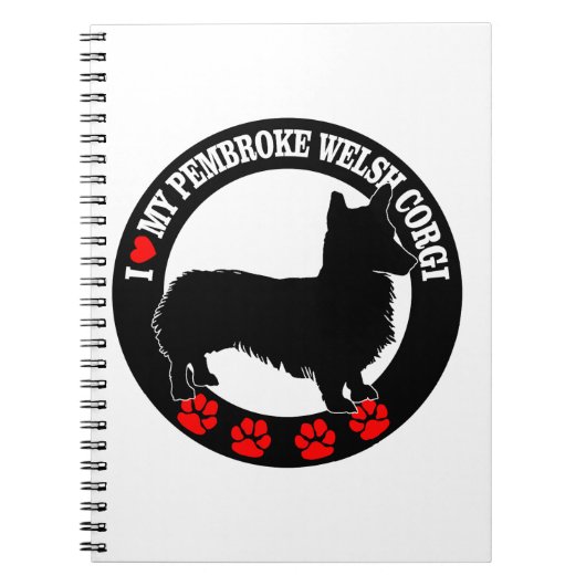 I Liebe My Pembroke Welsh Corgi Notebook Notizblock (Vorderseite)