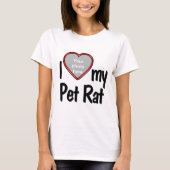 I Liebe My Pet Rat - Niedliches Rotes Herz Foto Ra T-Shirt (Vorderseite)