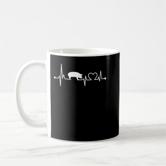 I Liebe My Pig Heart Valve EKG Heartbeat Funny Kaffeetasse (Links)