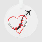'I Liebe My Pilot', Luftfahrt, einfach, Personalis Ornament (Vorderseite)