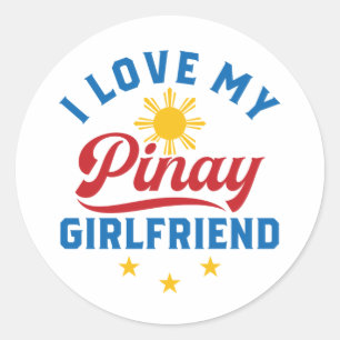 I Liebe My Pinay Girlfriend Filipina Philippines Runder Aufkleber