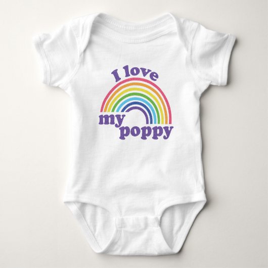 I Liebe My Poppy - Niedlicher Regenbogen Baby Strampler (Vorderseite)