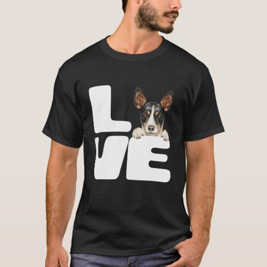 I Liebe My Rat Terrier Dog Lover T-Shirt (Vorderseite)