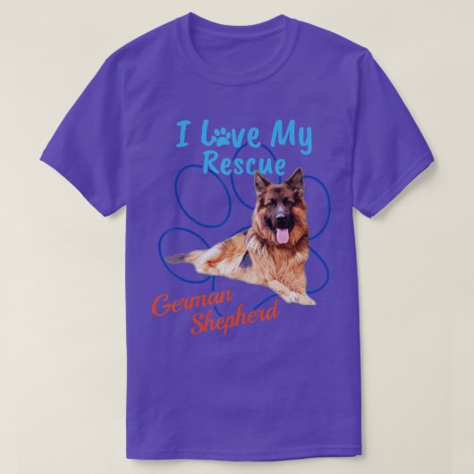 I Liebe My Rescue German Shepherd Cool Adoptiert H T-Shirt (Design vorne)