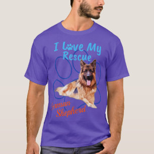 I Liebe My Rescue German Shepherd Cool Adoptiert H T-Shirt