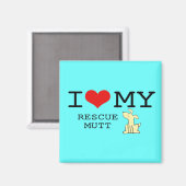 I Liebe My Rescue Mutt Magnet (Vorderseite/Rückseite)