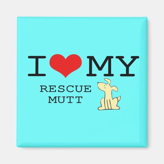 I Liebe My Rescue Mutt Magnet (Vorne)