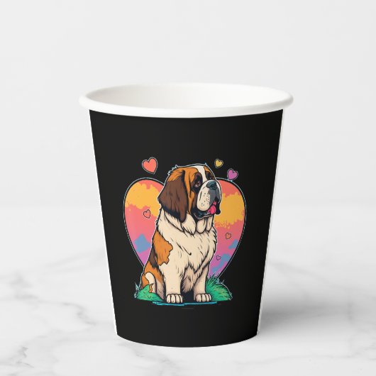 I Liebe My Saint St Bernard Dog Pappbecher (Vorderseite)