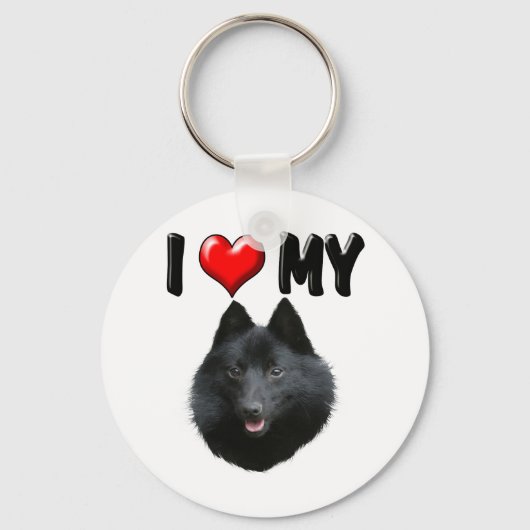 I Liebe My Schipperke Schlüsselanhänger (Vorderseite)