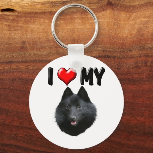 I Liebe My Schipperke Schlüsselanhänger (Vorderseite)