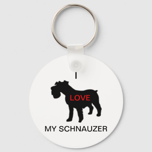 I Liebe my Schnauzer Schlüsselanhänger (Vorderseite)