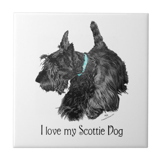 I Liebe My Scottie Dog Fliese (Vorderseite)