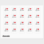 I Liebe My Scribe Quadratischer Aufkleber (Blatt)