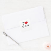 I Liebe My Scribe Quadratischer Aufkleber (Umschlag)