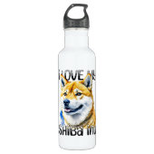 I Liebe My Shiba Inu | Hundebesitzer Edelstahlflasche (Vorderseite)