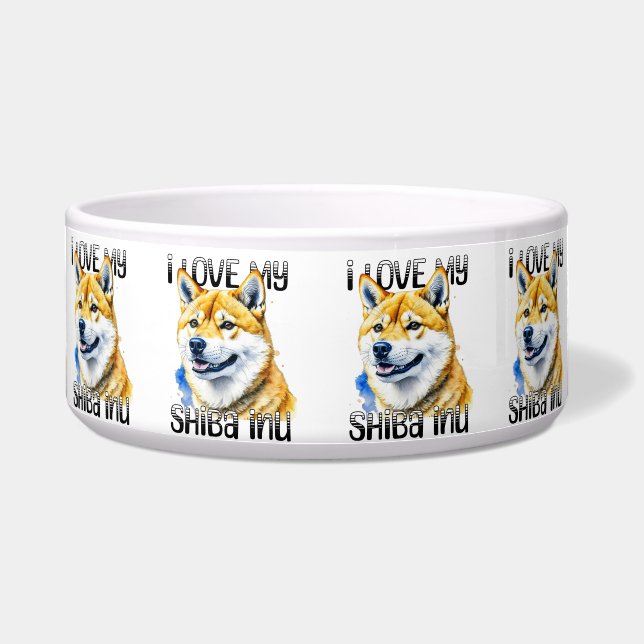 I Liebe My Shiba Inu | Hundebesitzer Napf (Vorderseite)