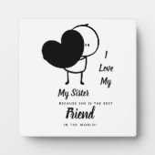 I Liebe My SISTER - Bestes Personalisiertes Gesche Fotoplatte (Vorderseite)