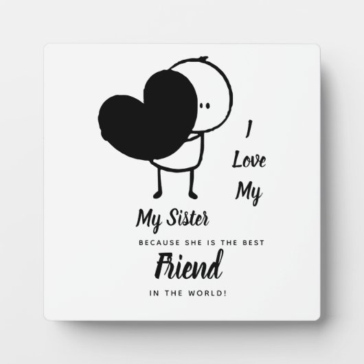 I Liebe My SISTER - Bestes Personalisiertes Gesche Fotoplatte (Vorderseite)