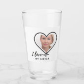 I Liebe My SISTER - Bestes Personalisiertes Gesche Glas (Vorderseite)