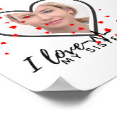 I Liebe My SISTER - Bestes Personalisiertes Gesche Poster (Ecke)