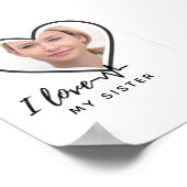 I Liebe My SISTER - Bestes Personalisiertes Gesche Poster (Ecke)