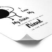 I Liebe My SISTER - Bestes Personalisiertes Gesche Poster (Ecke)