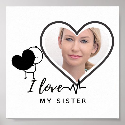 I Liebe My SISTER - Bestes Personalisiertes Gesche Poster (Vorne)