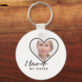 I Liebe My SISTER - Bestes Personalisiertes Gesche Schlüsselanhänger (Vorderseite)