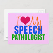 I Liebe My SLP (pink) Postkarte (Vorne/Hinten)