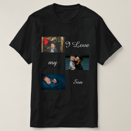 I Liebe My Son Custom 3 Foto Collage T - Shirt (Design vorne)
