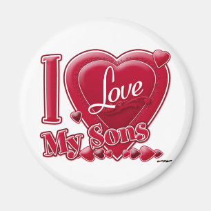 I Liebe My Sons red - heart Magnet