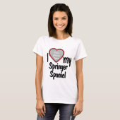 I Liebe My Springer Spanel Dog Owner Herz Foto T-Shirt (Vorne ganz)