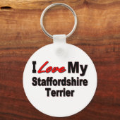 I Liebe My Staffordshire Terrier Schlüsselanhänger (Vorderseite)