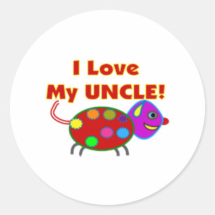 "I Liebe my UNCLE" Kinder T - Shirt/Geschenke Runder Aufkleber