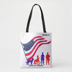 "I Liebe my Veteran" benutzerdefinierbar Tasche